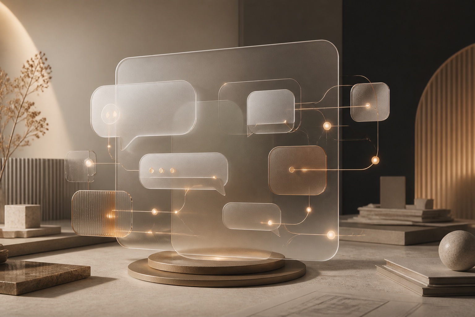 Abstrakte Visualisierung eines intelligenten Chatbots