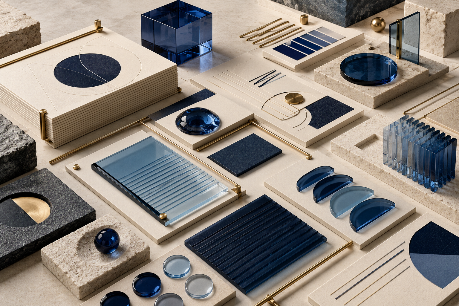 KI-generierte Editorial-Illustration zum Thema Design & Organisation