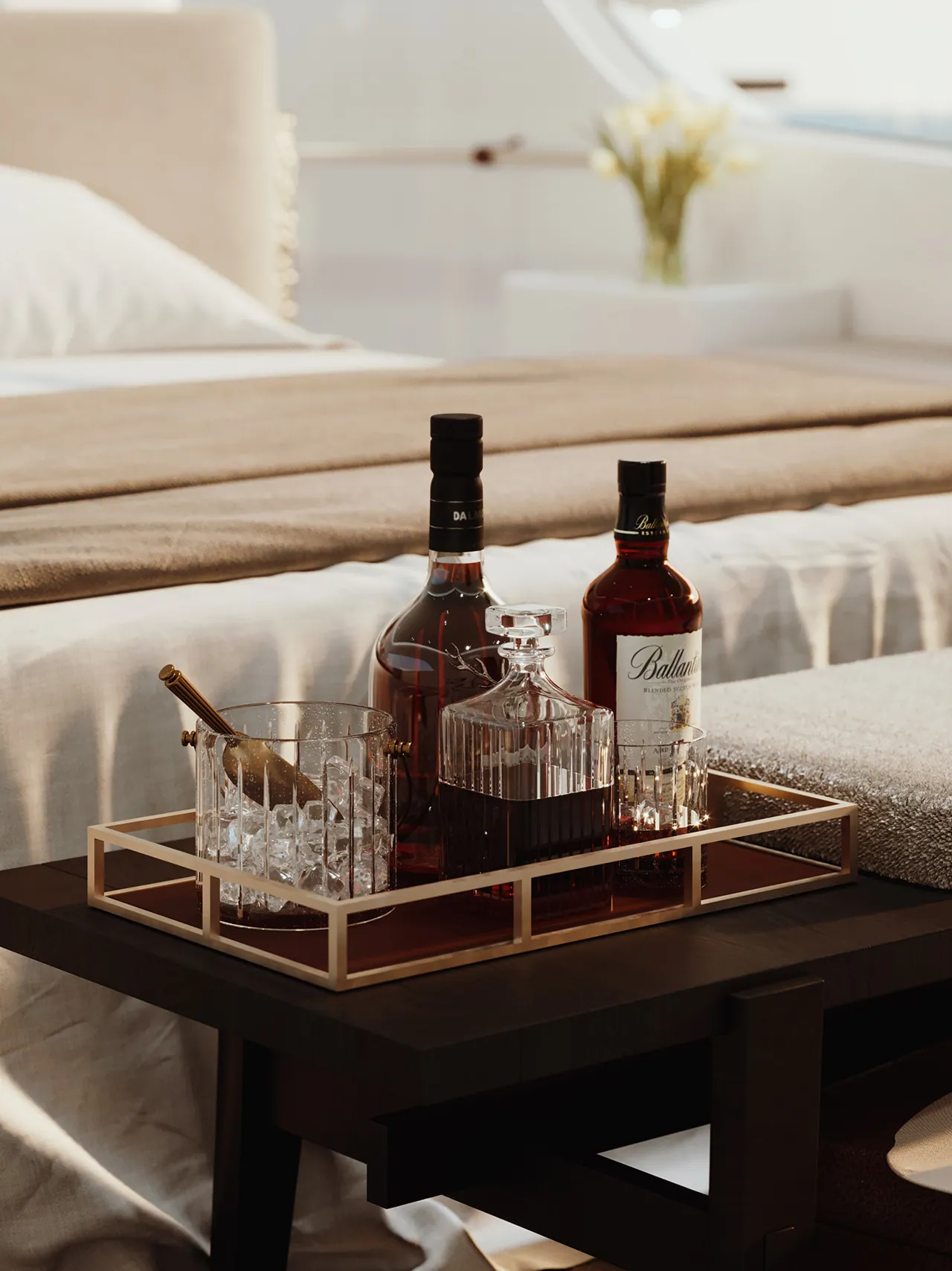 Yacht Schlafzimmer Getränkebar