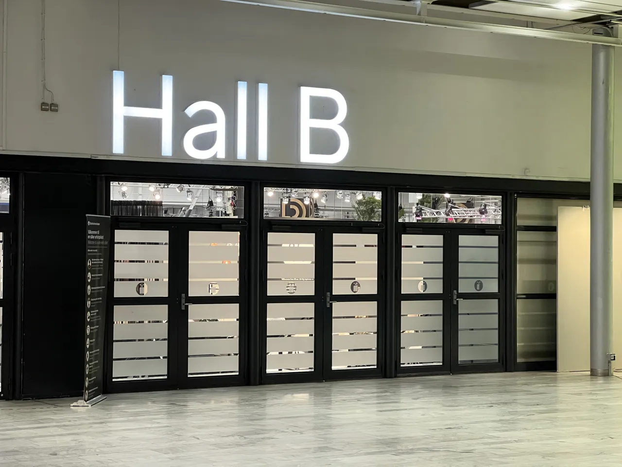 Messestand Stockholm – sichtbar vom Eingang Hall B