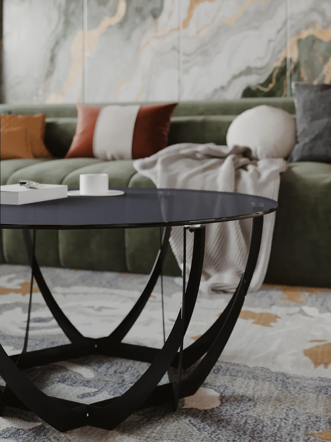 3D Visualisierung Tisch Wohnzimmer Ambiente